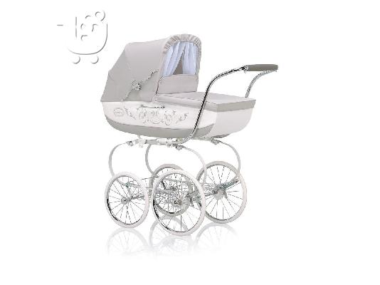 PoulaTo: Classic Classica Pram Birch - white frame Inglesina